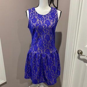 Royal Blue/Tan Lace Dress
